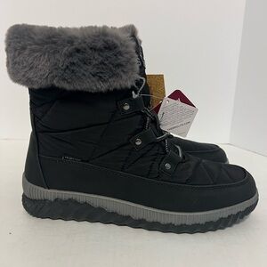 Muk Luks Black and Gray Winter Boots